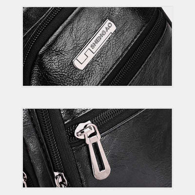 Leather Sling Bag for Men Outdoor Travel Chest Pack Daypack Backpack