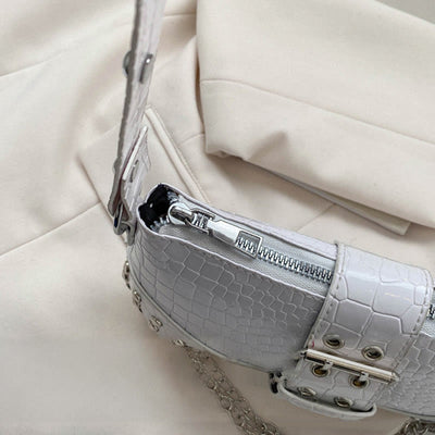 Crossbody Bag For Women Crocodile Pattern Retro Punk Party Bag