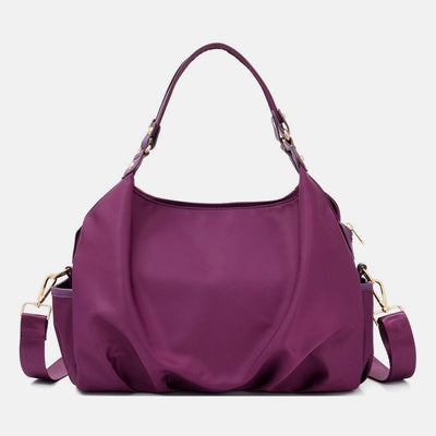Triple Compartment Tote Handbag Large Capacity Hobo Handbag with Crossbody Strap