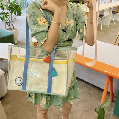 Large Capacity Waterproof Clear PVC Beach Bag Tote Shoulder Handbag