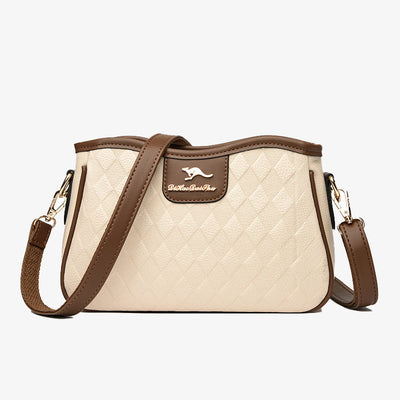 Crossbody Square Bag For Women Diamond Pattern Leather Commuter Purse