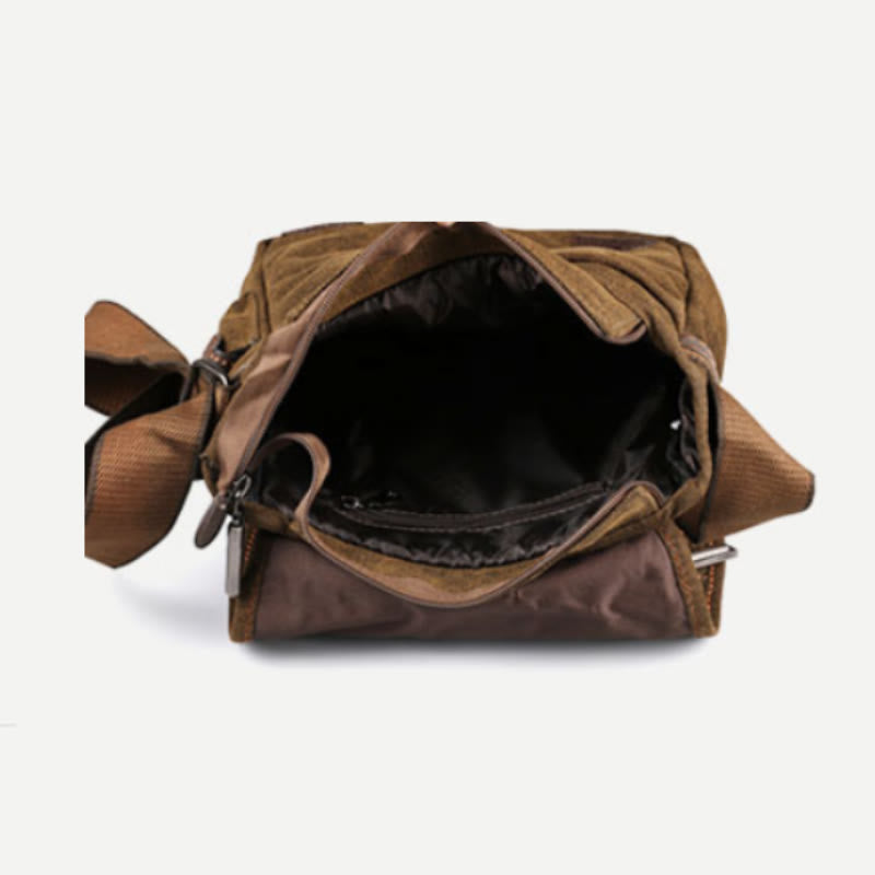 Messenger Bag For Men Vintage Thicken Canvas Large Capacity Crossbody Bag