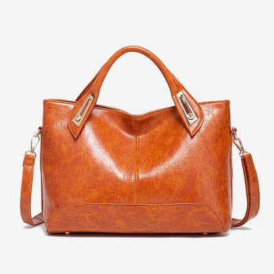 Vintage Tote For Women Wax Genuine Leather Crossbody Bag