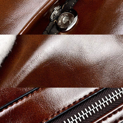 Men's PU Leather Shoulder Bag Business Crossbody Bag Messenger Bag