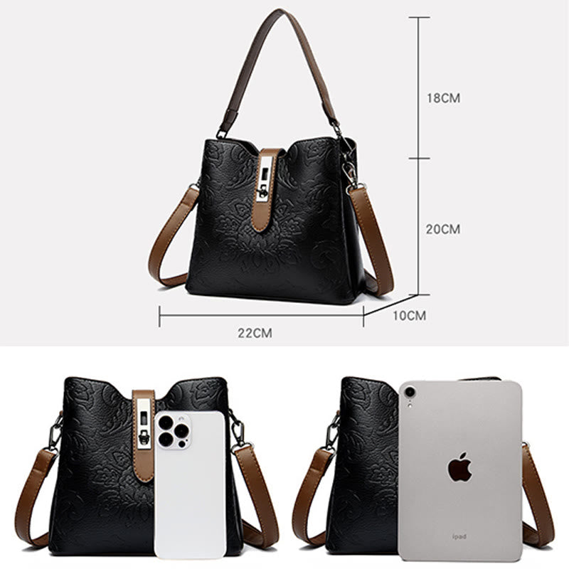 Vegan Leather Bucket Bag Women Elegant Dating Crossbody Bag