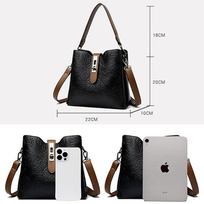 Vegan Leather Bucket Bag Women Elegant Dating Crossbody Bag