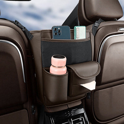 Car Organizer For Seat Back Multifunctional Leather Storage Holder