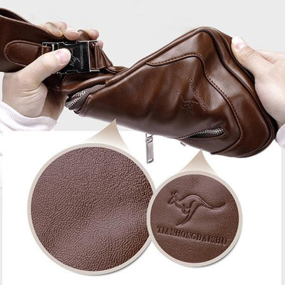 Men's Anti-theft Vintage Sling Bag with USB Charging Port