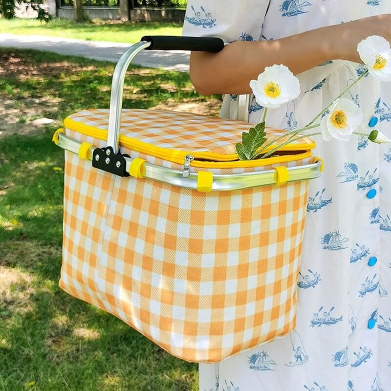 Cooler Bag For Outing Travel Thickened Aluminum Film Picnic Basket