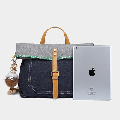 Women 2Pcs Denim Handbag Set Fashion Crossbody Bag Set