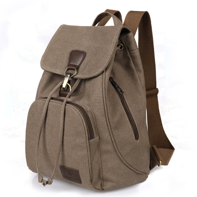 Canvas Backpack for Women Girls Vintage Drawstring Backpack School Travel Rucksack