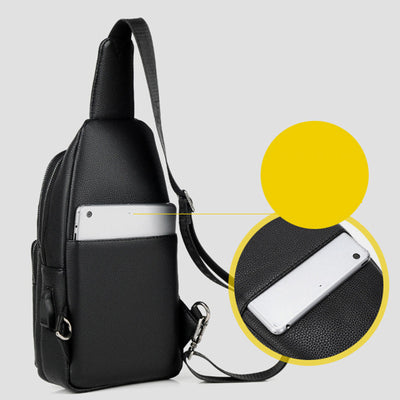 Multipurpose Sling Bag Waterproof Soft Crossbody Backpack with USB Charger Port