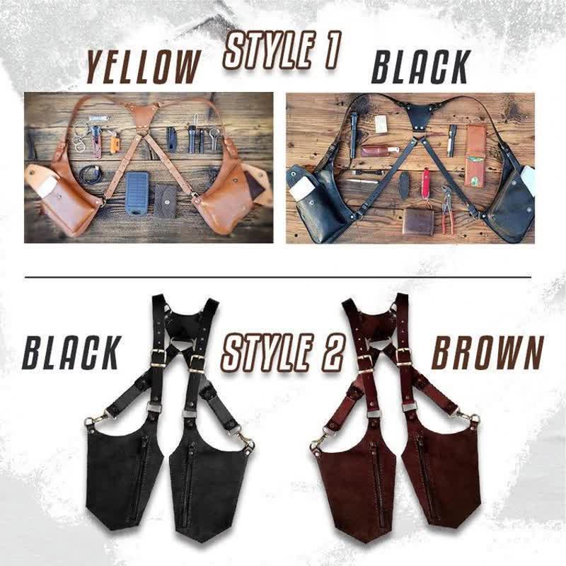 Anti-theft Underarm Shoulder Bag PU Leather Double Shoulder Armpit Bag Wallet