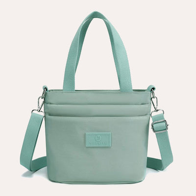 Functional Crossbody Bag Shoulder Bag Multi-pocket Lightweight Solid Color Handbag