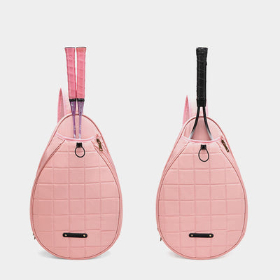 Racket Bag For Women Plaid Pattern Waterproof Polyester Crossbody Bag