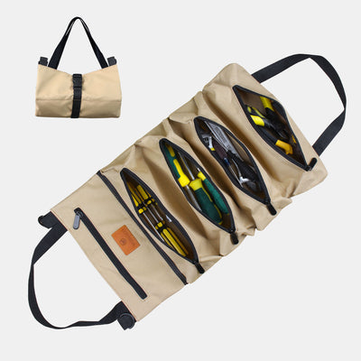 Tool Roll Bag Organizer Heavy Duty Tool Handbag with 5 Tool Pouches