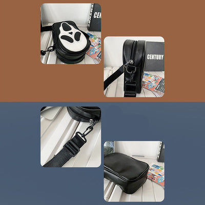 Crossbody Bag For Party Funny Ghost Skull Pattern Leather Pack
