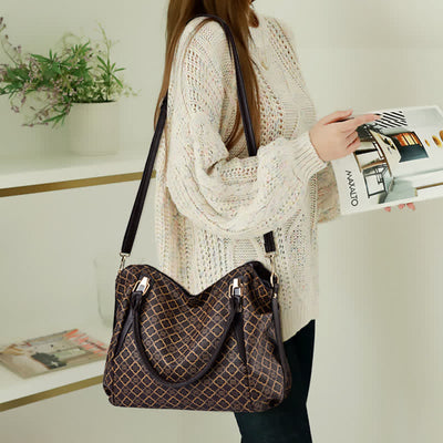 Leather Hobo Bag Large Capacity Tote Handbag Multifuntion Shoulder Purses