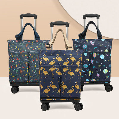 Tote Bag For Women Shopping Folding Removable Wheel Cart