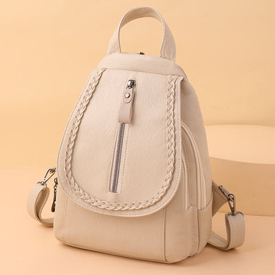 Twist Clamshell Leather Backpack Convetible Sling Bag For Women