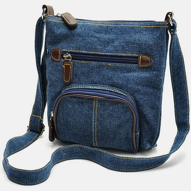 Vintage Multifunctional Denim Crossbody Bag