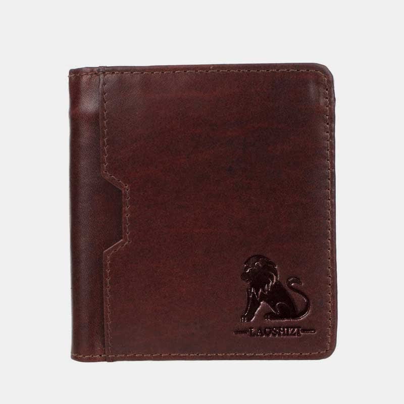 Genuine Leather Wallet for Men Bifold Retro Wallet with ID Window