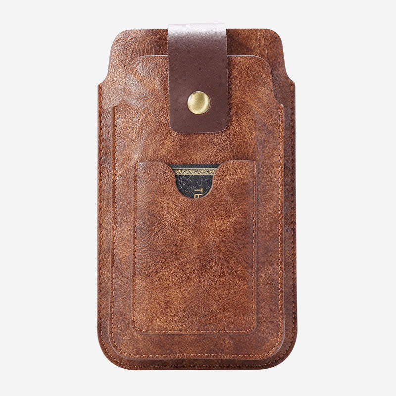 Retro Men EDC Genuine Leather Phone Bag