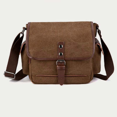 Unisex Retro Canvas Bag Large Functional Crossbody Bag Messenger Bag