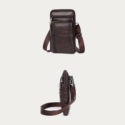 Messenger Bag For Men Mini Ultra Thin Leather Shoulder Bag