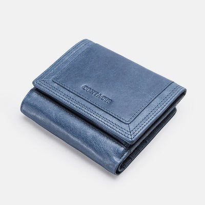 Multifunctional Genuine Leather Short Wallet