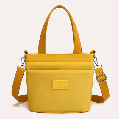 Functional Crossbody Bag Shoulder Bag Multi-pocket Lightweight Solid Color Handbag