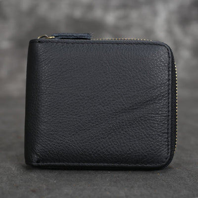 Retro Leather Wallet Multifunctional Small Zipper Purse For Men