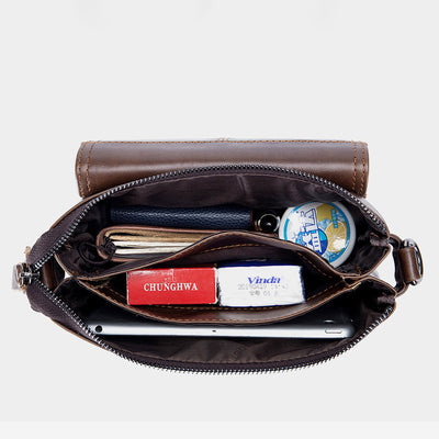 Large Capacity Genuine Leather Retro Shoulder Bag Crossbody Bag