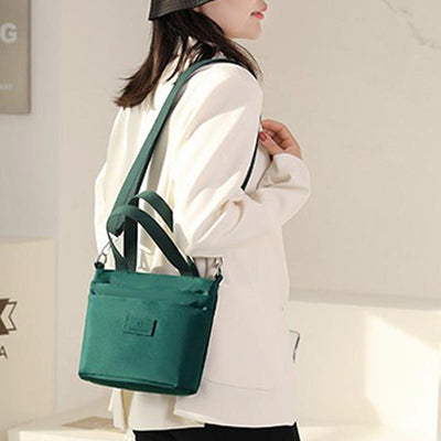 Functional Crossbody Bag Shoulder Bag Multi-pocket Lightweight Solid Color Handbag