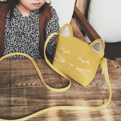 Cute Mini Kitten Crossbody Bag For Kids Small Leather Purse
