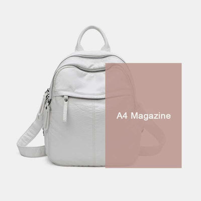 Soft Leather Backpack for Women Fashion Designer Travel Ladies Daypack