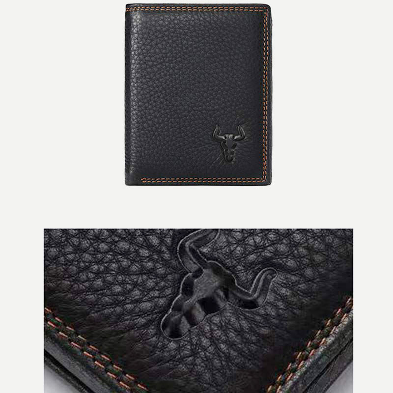 Wallet for Men Vintage Leather Multi-Slot Triple RFID Card Purse