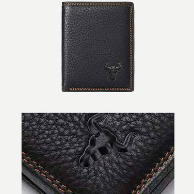 Wallet for Men Vintage Leather Multi-Slot Triple RFID Card Purse