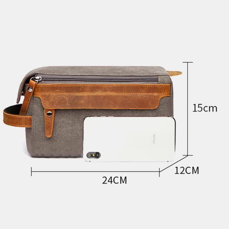 Retro Canvas Storage Makeup Pouch Travel Toiletry Bag for Women Men