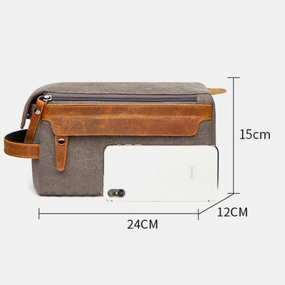 Retro Canvas Storage Makeup Pouch Travel Toiletry Bag for Women Men