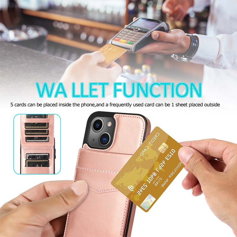 iPhone Wallet Case Quality Kickstand Phone Case with Multiple Card Slot