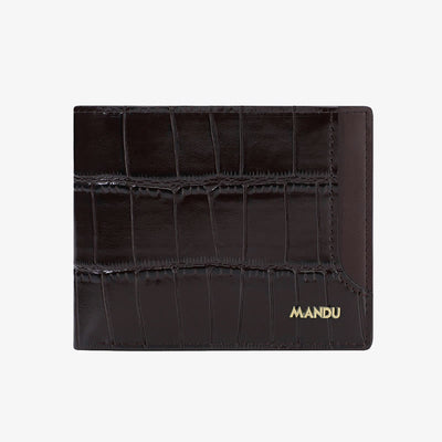 RFID Zipper Wallet For Men Stone Print Leather Purse