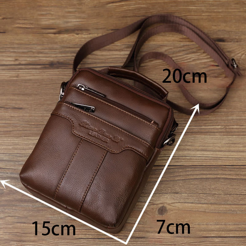 Messenger Bag For Men Vintage Gentle Leather Crossbody Bag