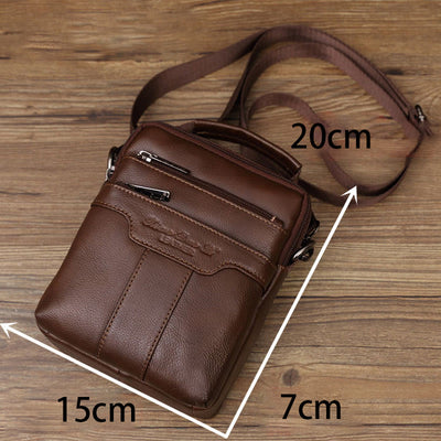 Messenger Bag For Men Vintage Gentle Leather Crossbody Bag