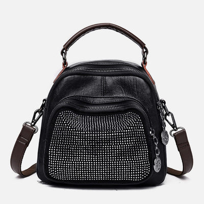 Multi-function Soft Faux Leather Shoulder Bag Convertible Backpack Purse