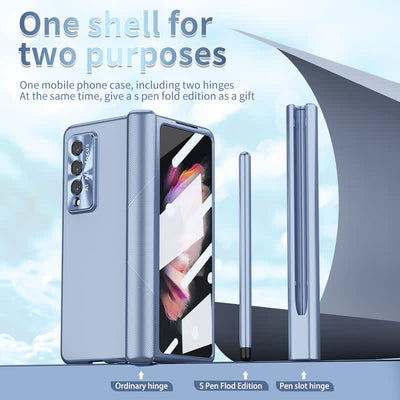 Magnetic Hinge Protection Phone Case for Galaxy Z Fold 3/4/5/6 with S Pen Holder