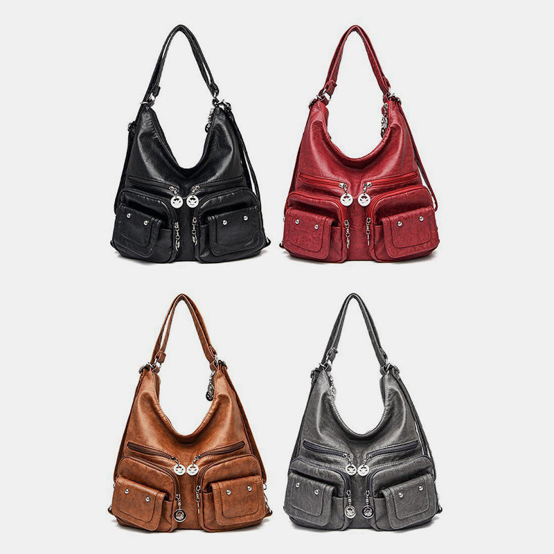 2 Way-Use Multi-Pocket Large Capacity Vintage Backpack Shoulder Bag