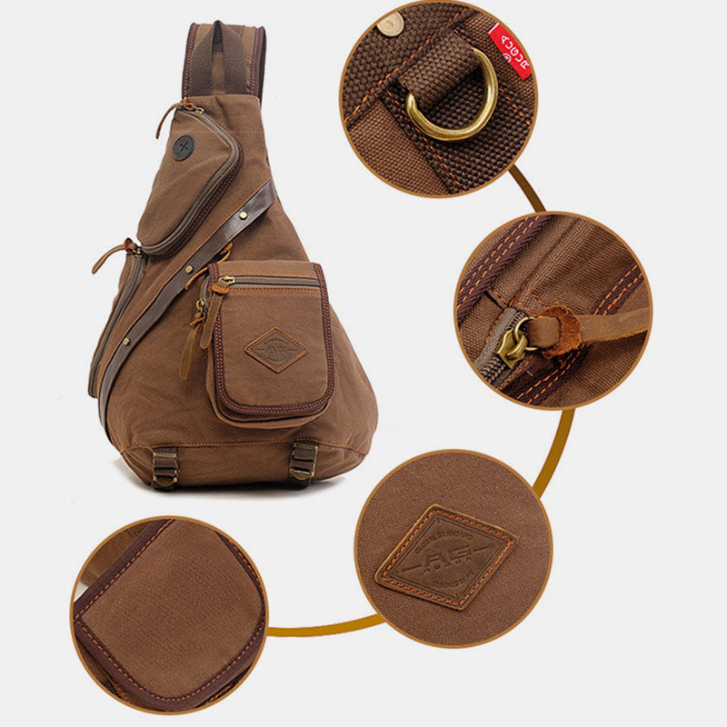 Large Capacity Retro Sling Bag Messenger Bag