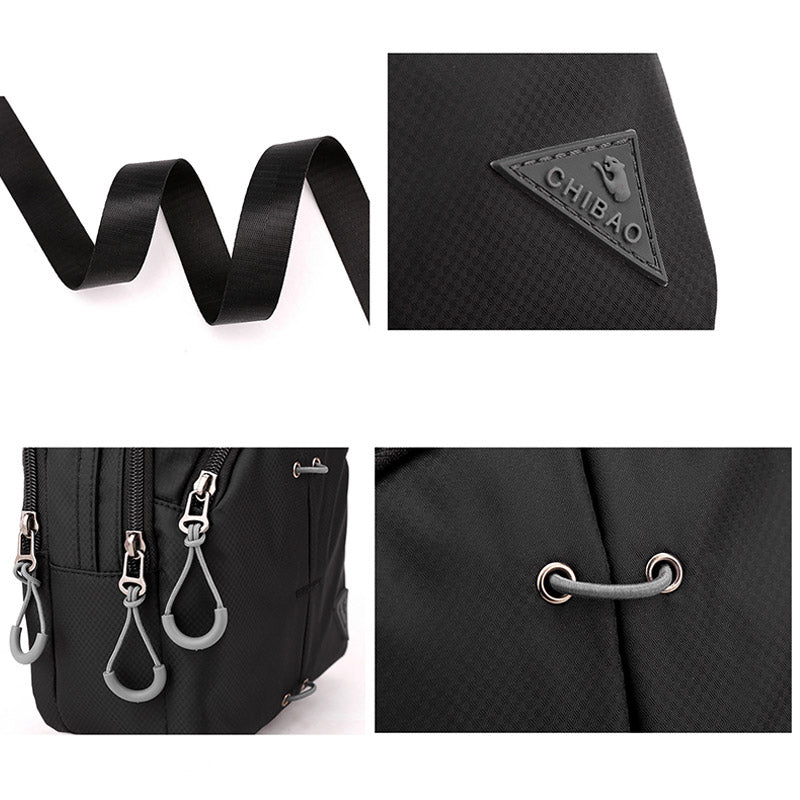 Double Layer Nylon Small Womens Mens Crossbody Bag Waterproof Lightweight Purse