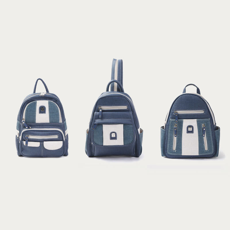Zipper Sling Bag For Women Retro Simple Multifunctional Backpack